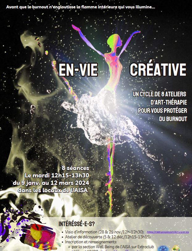 Read more about the article Well Being Society – Atelier « la prévention du burnout par les outils de l’art-thérapie »