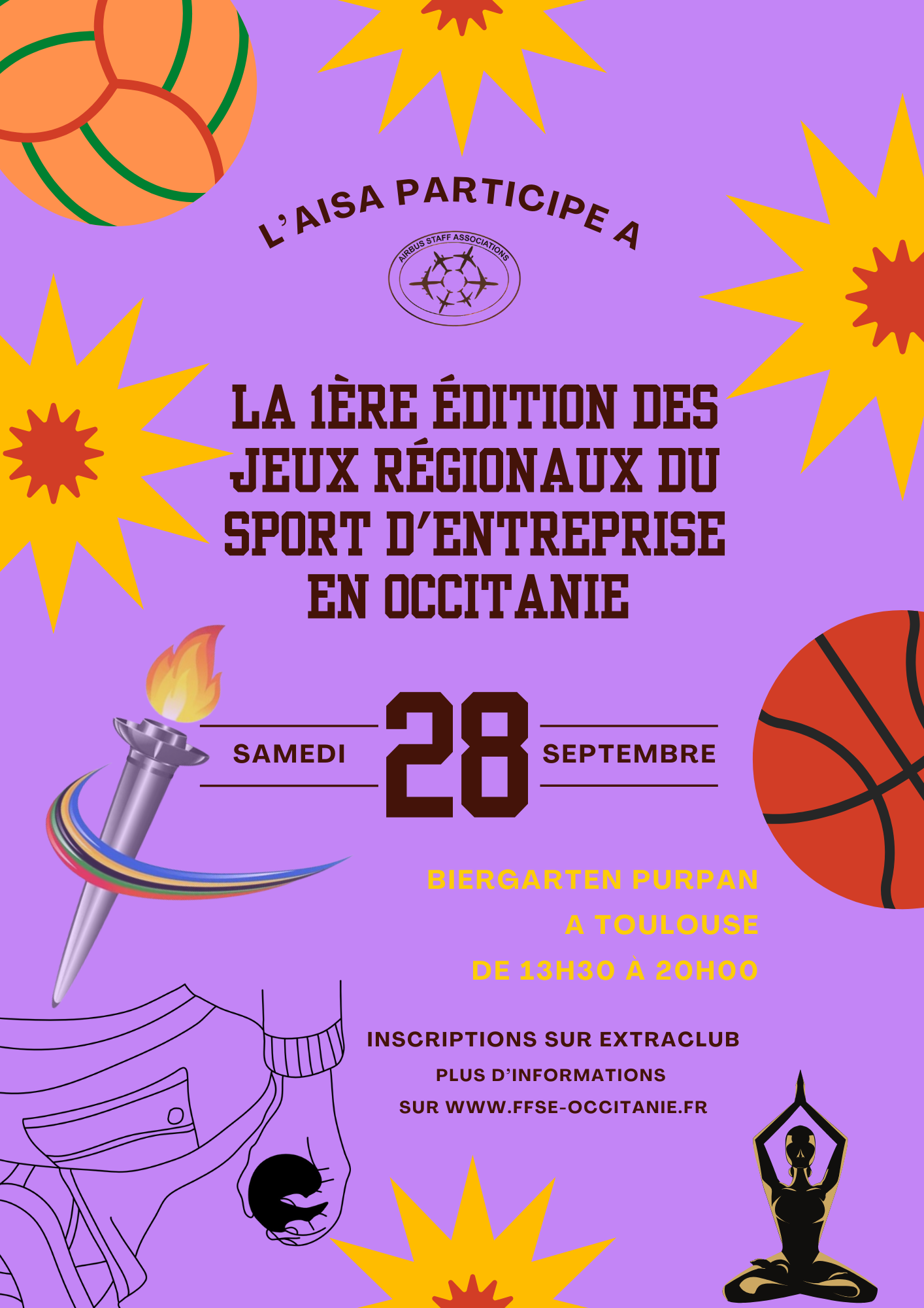 L'AISA relève le défi aux JEUX REGIONAUX du SPORT d'ENTREPRISE, SAMEDI 28 SEPTEMBRE.