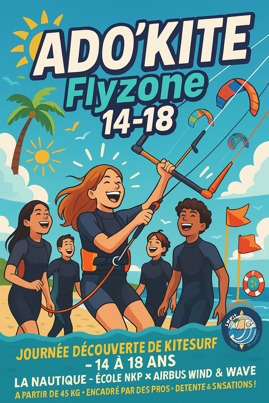 WIND AND WAVE  - Stage découverte de KITE - 14/18 ans